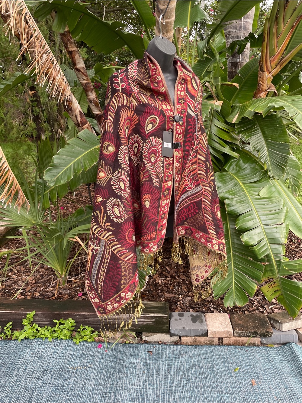 Super long fringe scarf or poncho